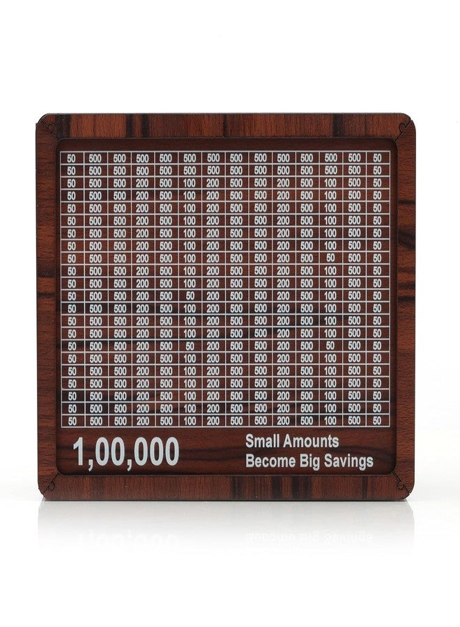 Kitchen Bloom Wooden Piggy Bank for Kids and Adults, Money Savings Box with Numbers - Image 1